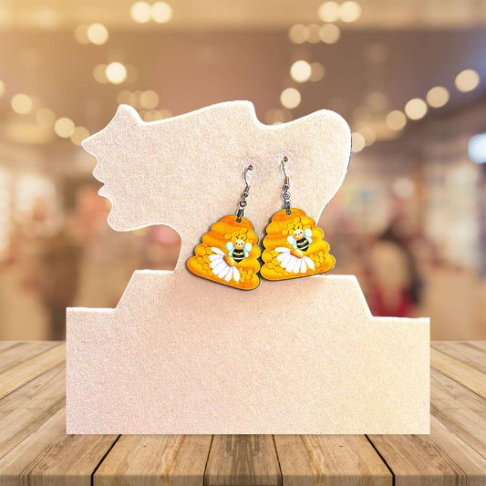 Beehive Shaped Sublimated Earrings 1.5 inch