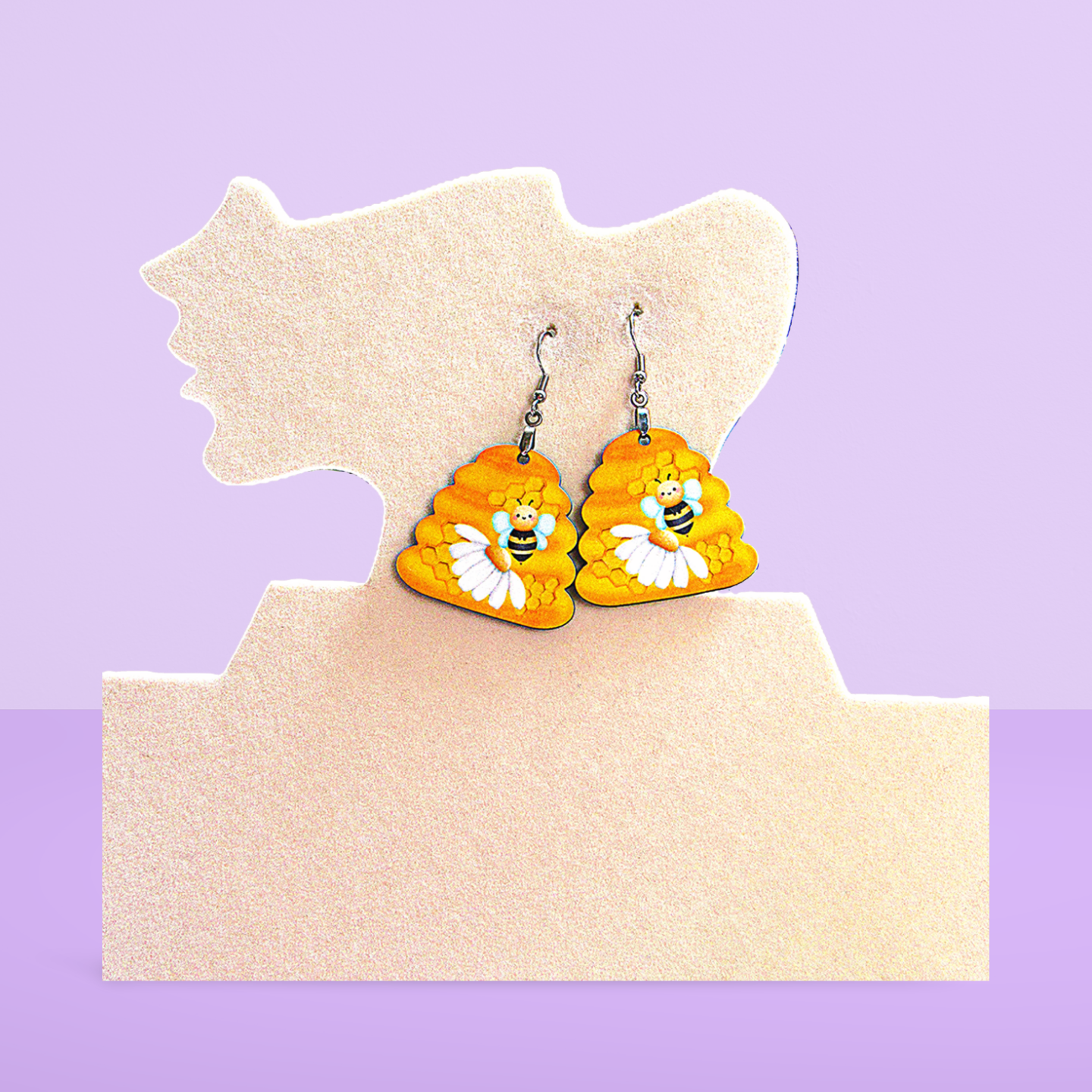 Beehive Shaped Sublimated Earrings 1.5 inch