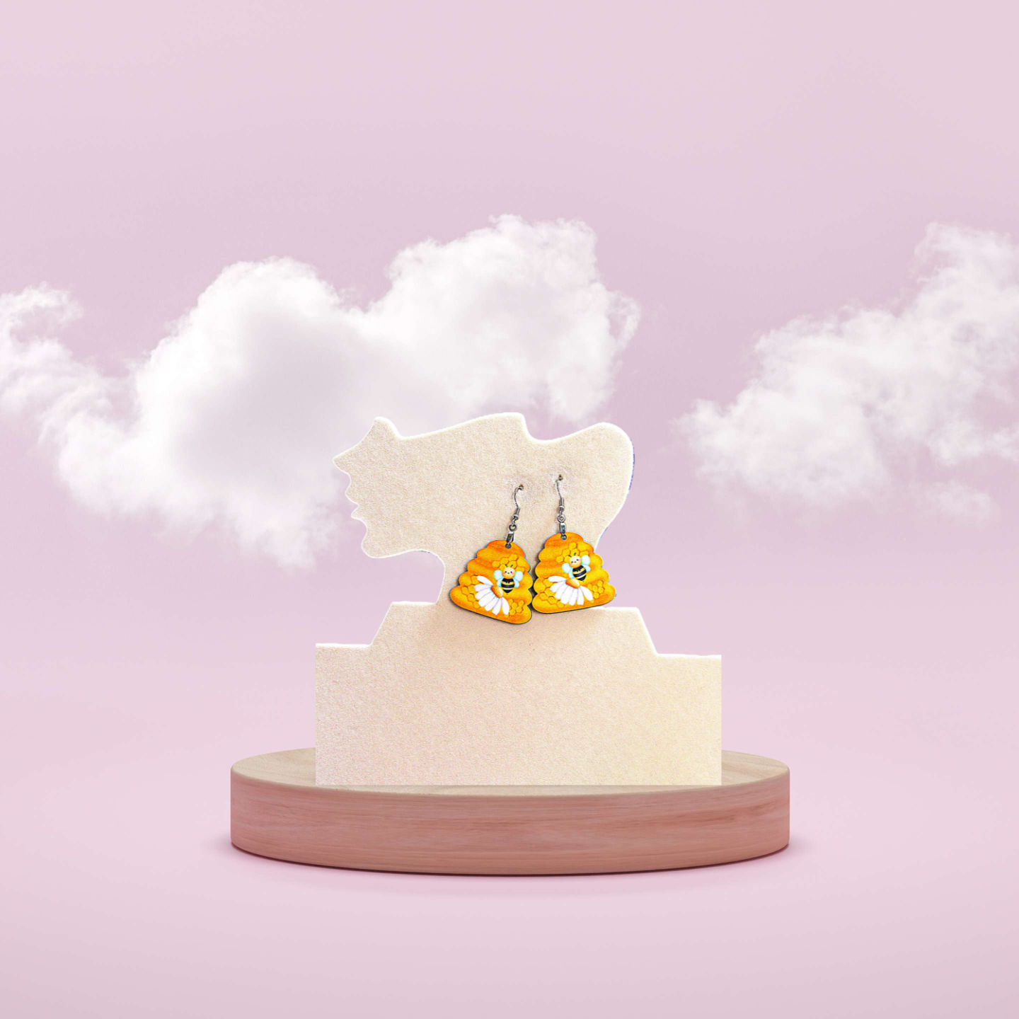 Beehive Shaped Sublimated Earrings 1.5 inch