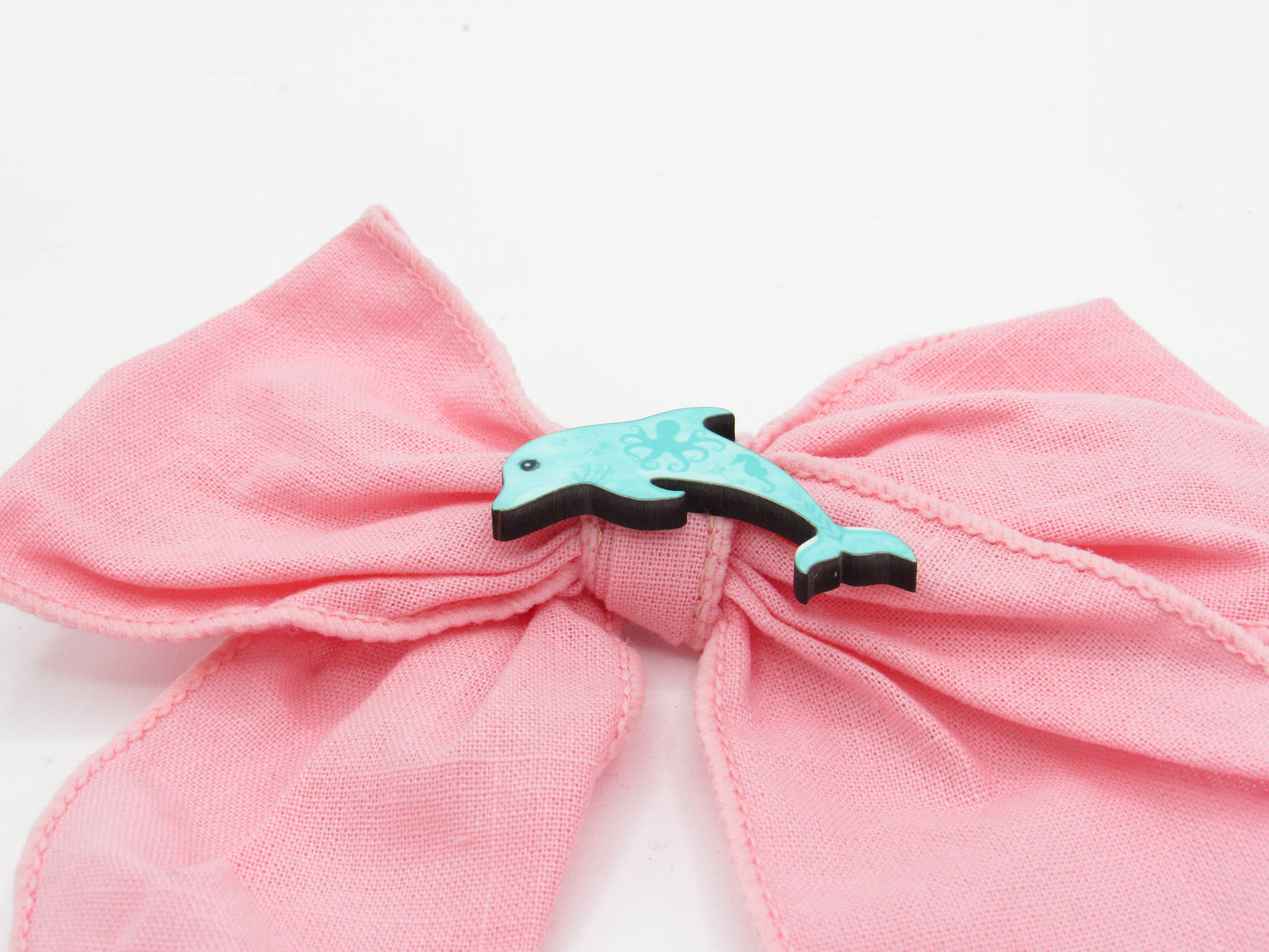 5" Girls Cotton Hair Bow with Custom Sublimated Nautical Center