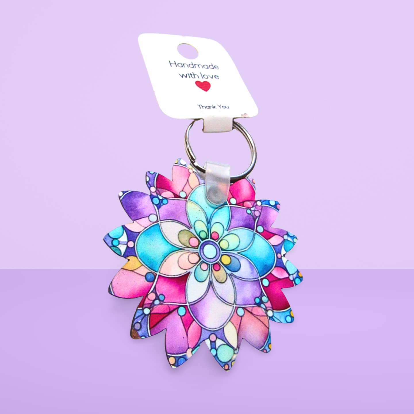 Sunflower Shaped Sublimated Keychain