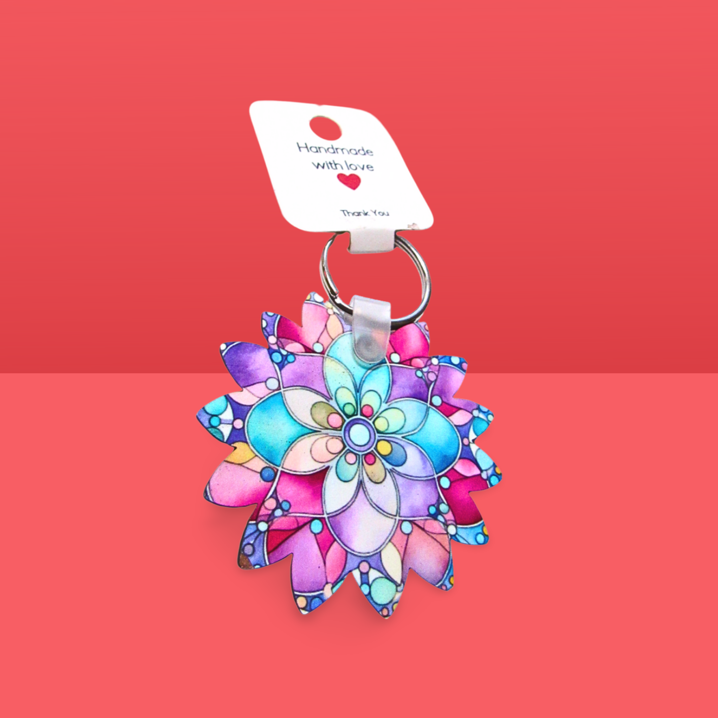 Sunflower Shaped Sublimated Keychain