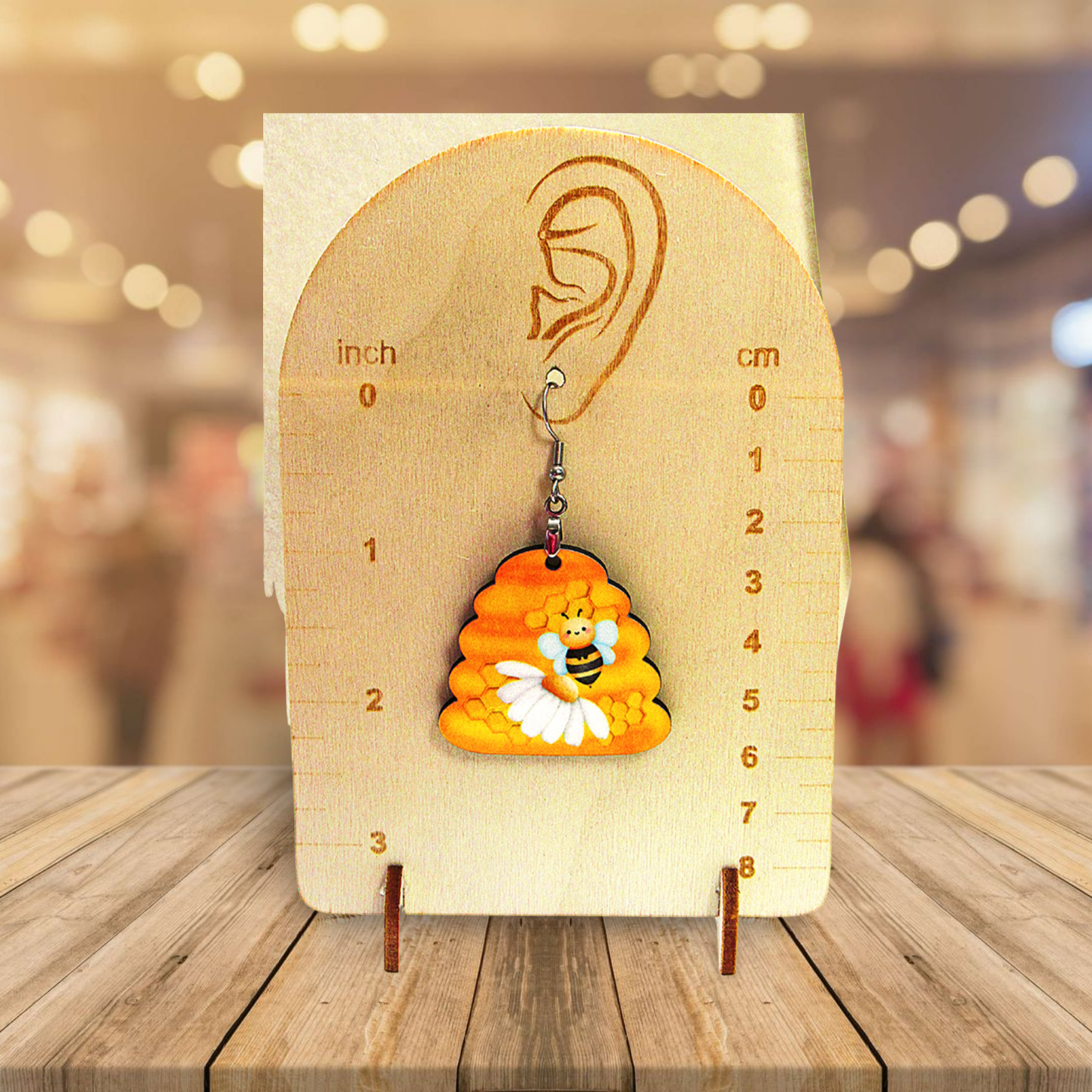 Beehive Shaped Sublimated Earrings 1.5 inch