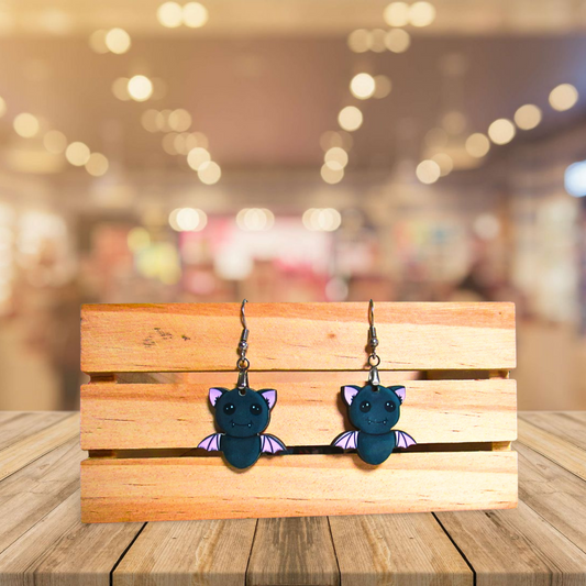 Flying Bat Shaped Sublimated Earrings