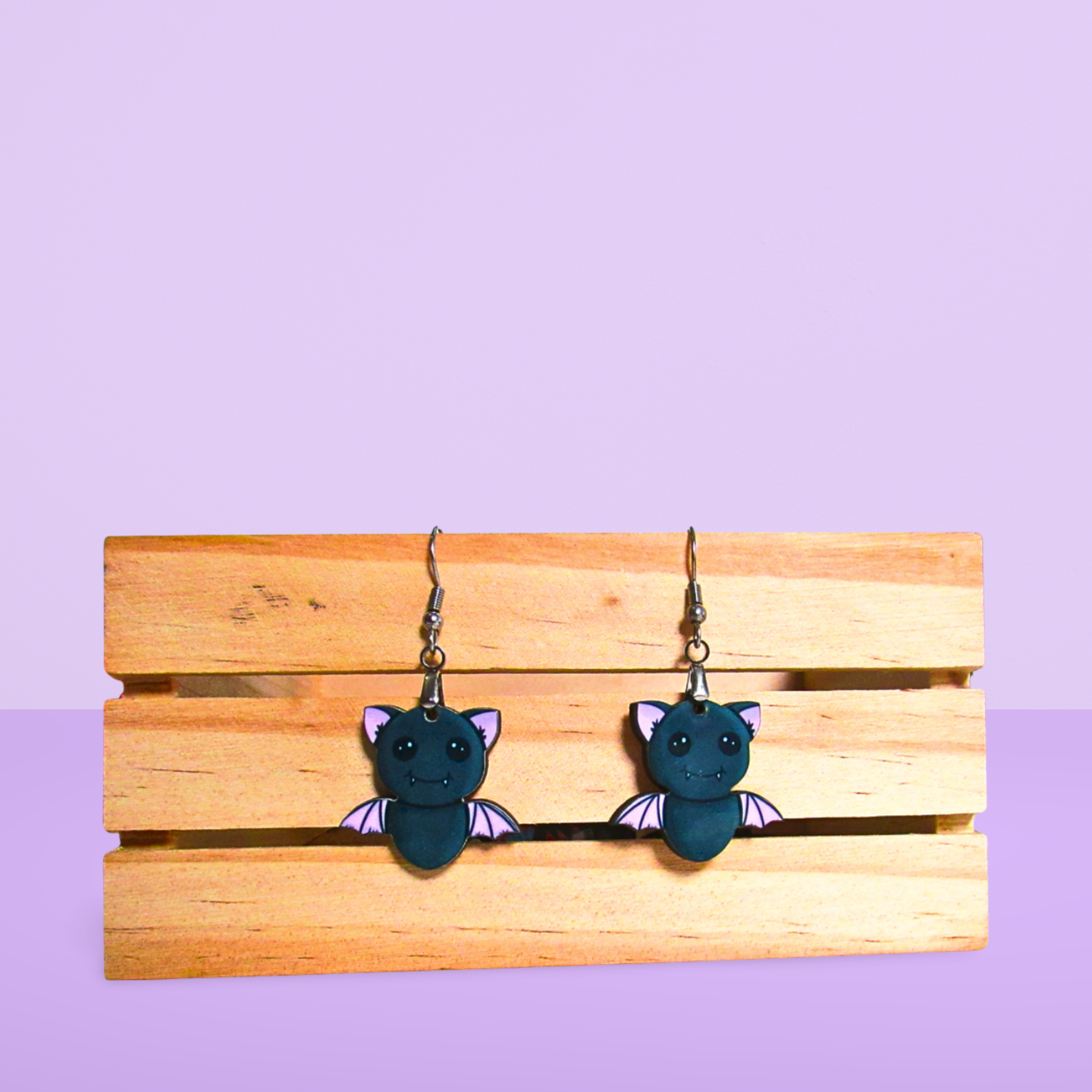 Flying Bat Shaped Sublimated Earrings