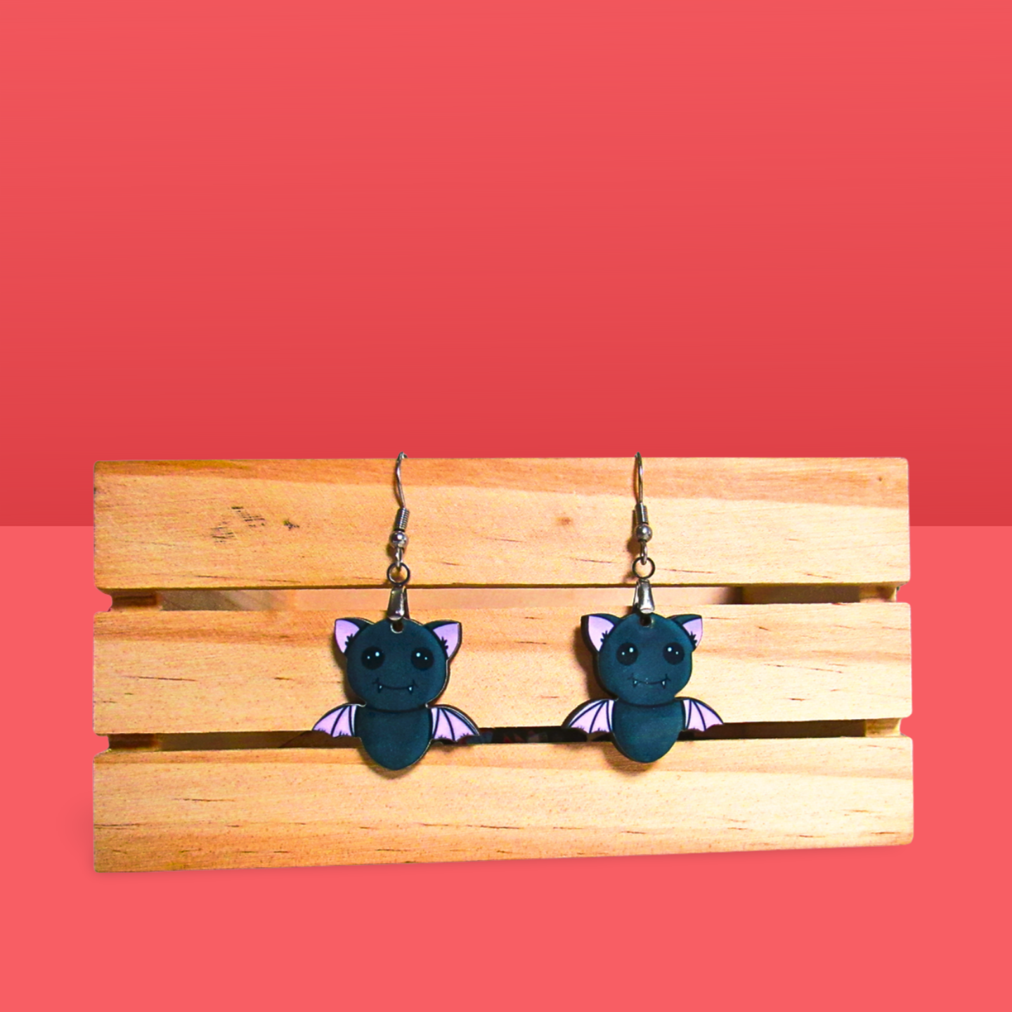 Flying Bat Shaped Sublimated Earrings