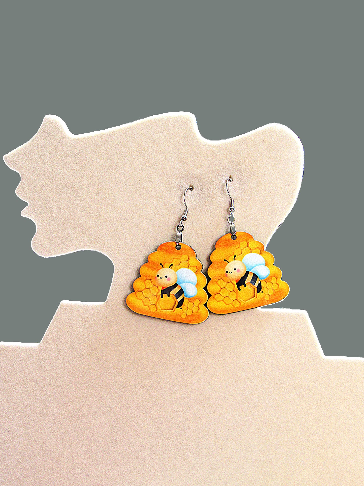 Beehive Shaped Sublimated Earrings 1.5 inch