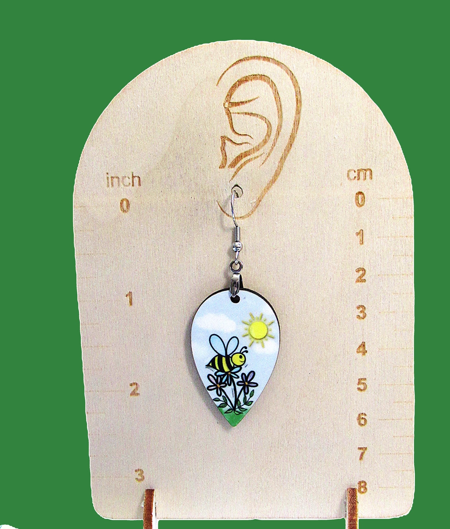 Reverse Teardrop Shaped Sublimated Earrings