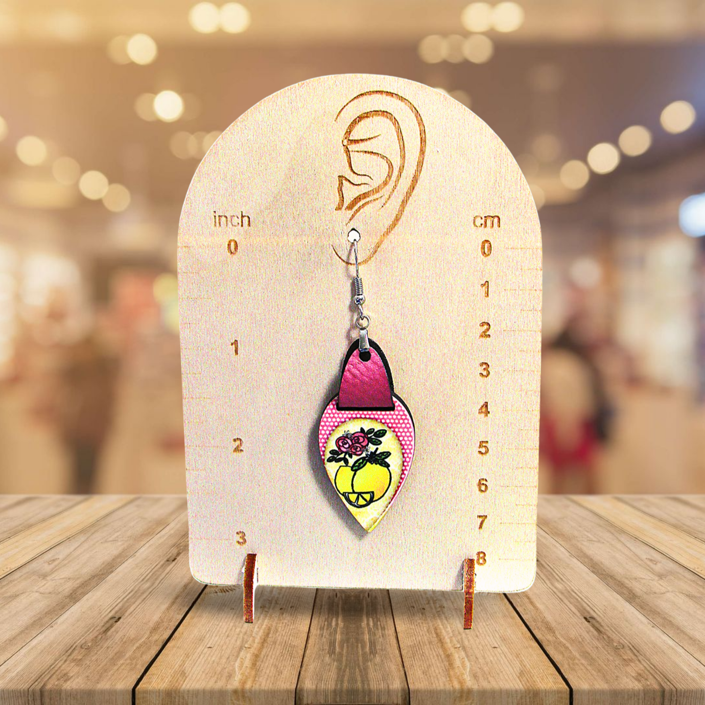 Faux Leather Teardrop Sublimated Earrings