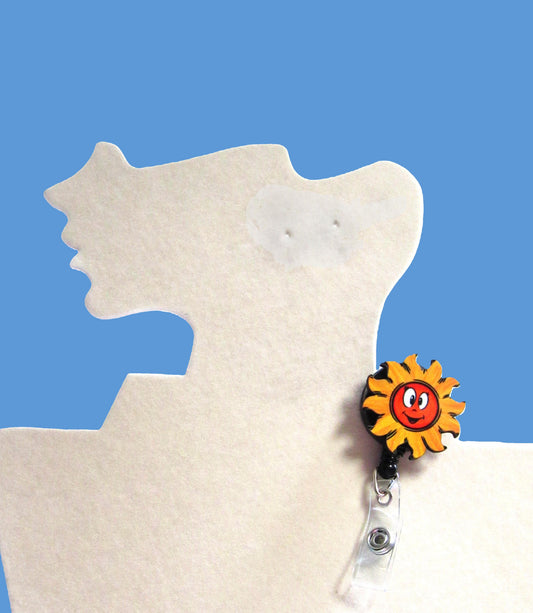 Sun Shaped Sublimated Badge Reel Holder