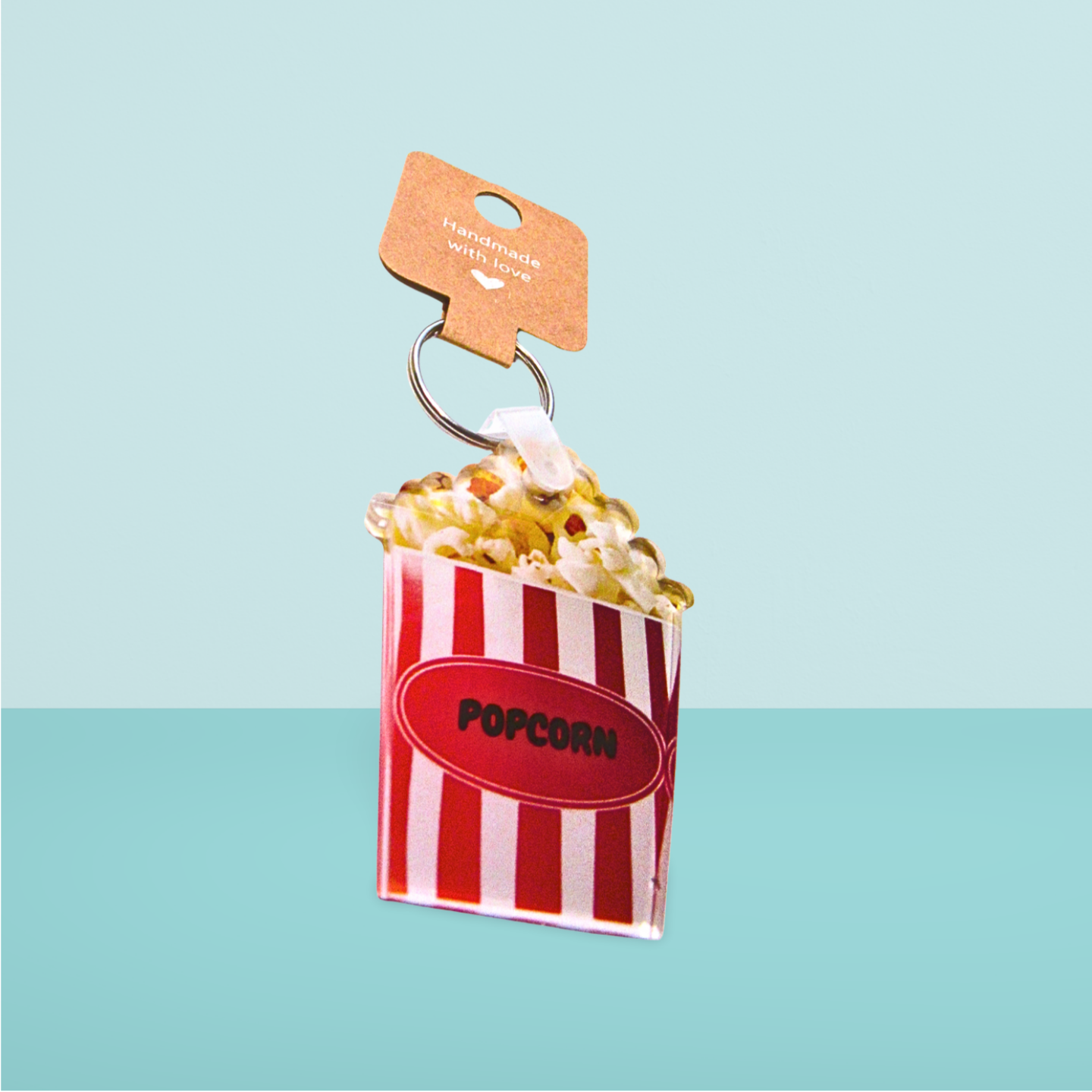 Acrylic Popcorn Bucket Shaped Sublimated Keychain