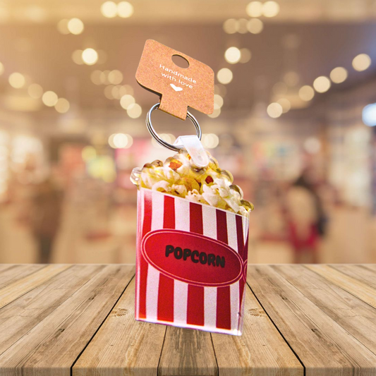 Acrylic Popcorn Bucket Shaped Sublimated Keychain