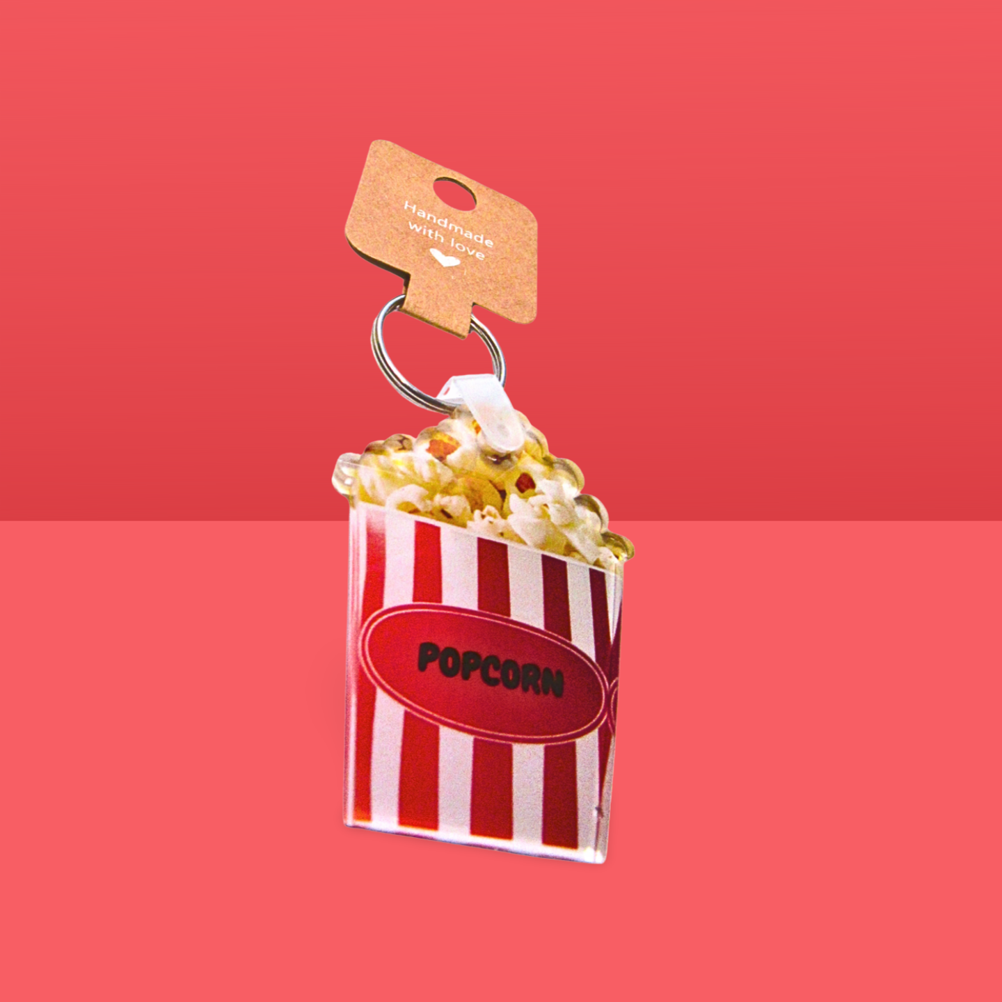 Acrylic Popcorn Bucket Shaped Sublimated Keychain