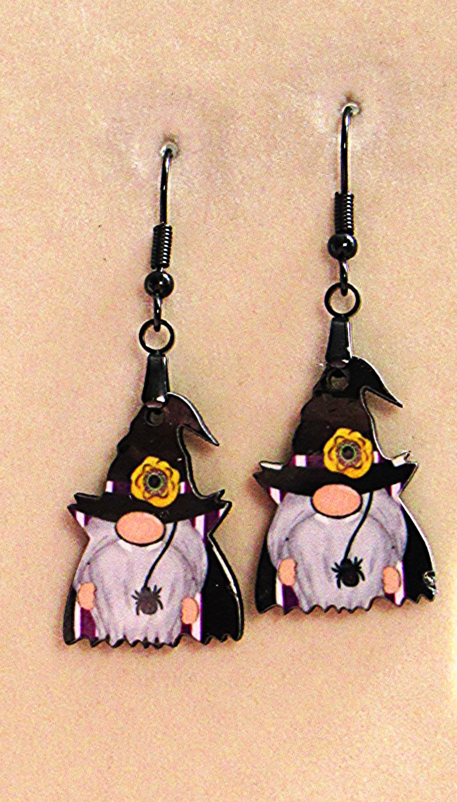 Vampire Gnome Shaped Sublimated Earrings 1 inch