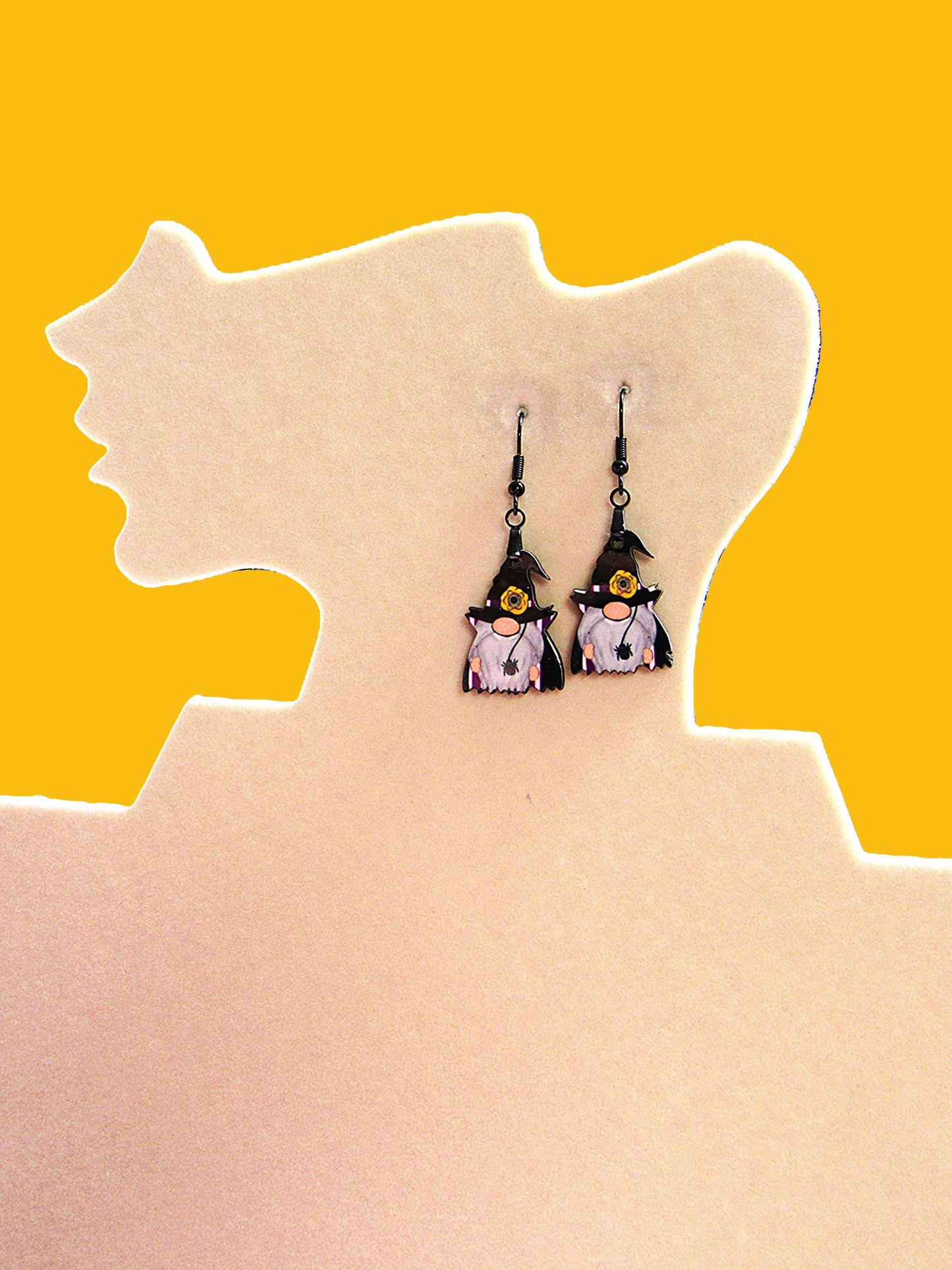 Vampire Gnome Shaped Sublimated Earrings 1 inch