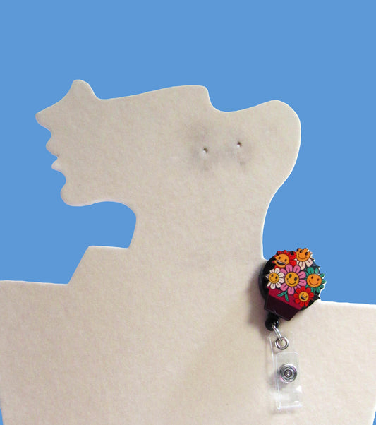 Flowers in Pot Shaped Sublimated Badge Reel