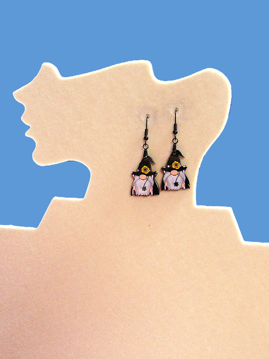 Vampire Gnome Shaped Sublimated Earrings 1 inch