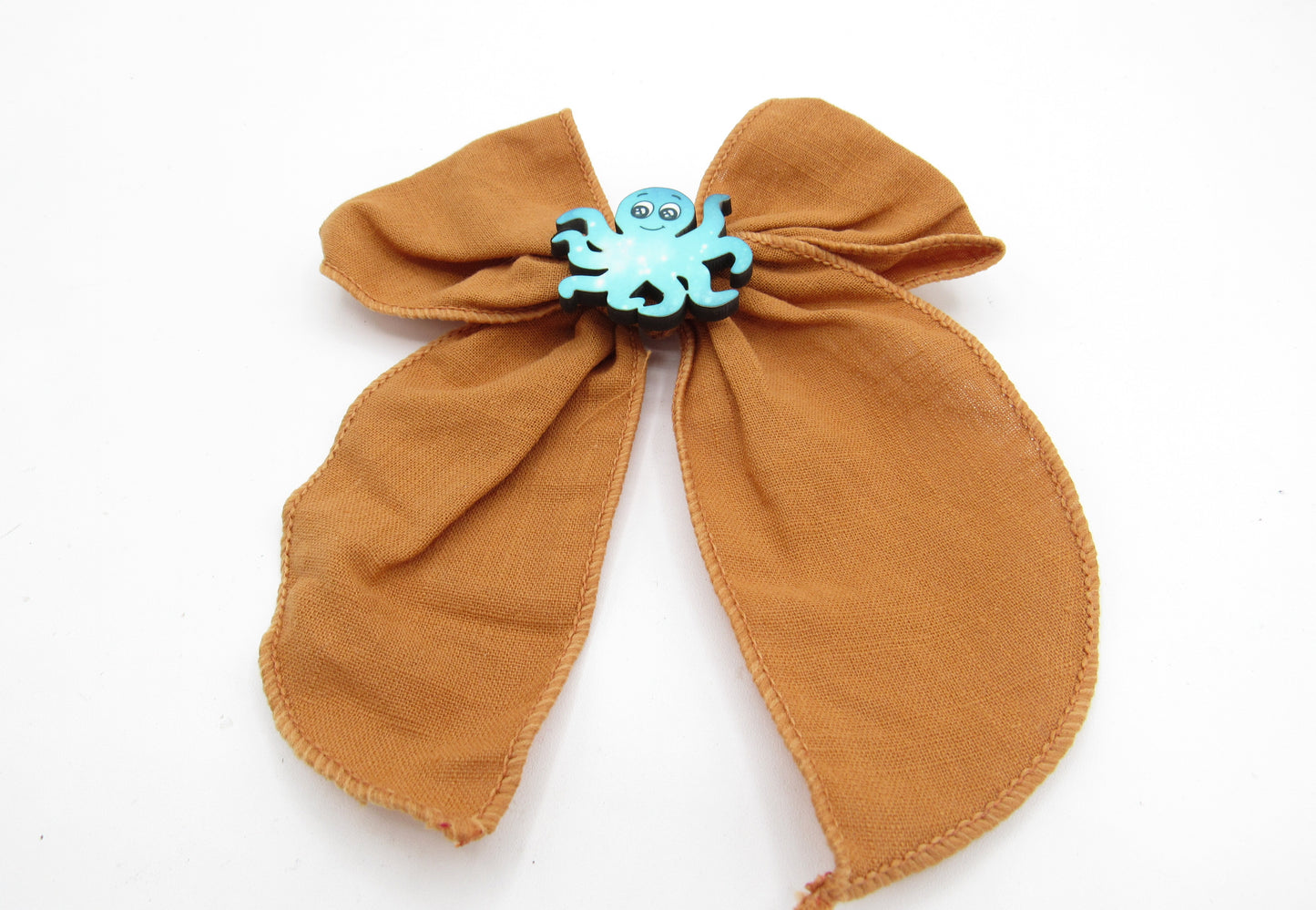 5" Girls Cotton Hair Bow with Custom Sublimated Nautical Center
