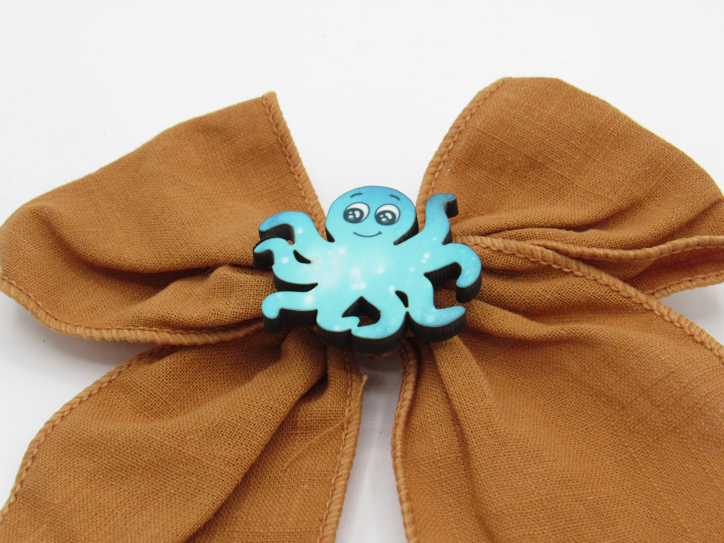 5" Girls Cotton Hair Bow with Custom Sublimated Nautical Center