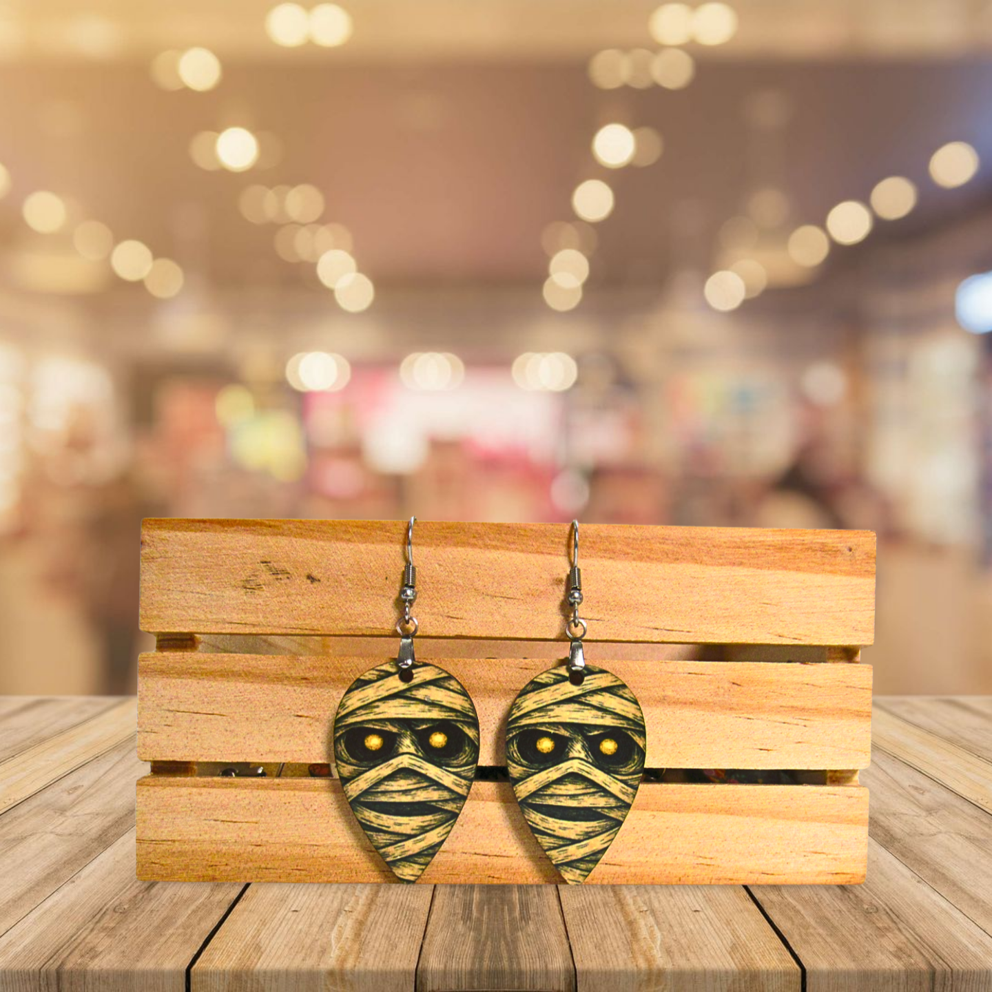 Reverse Teardrop Shaped Sublimated Earrings