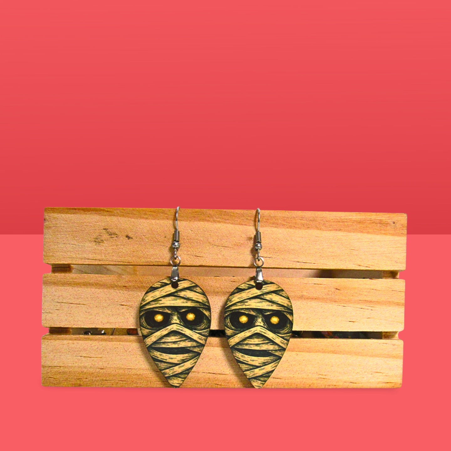 Reverse Teardrop Shaped Sublimated Earrings