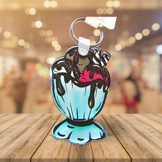Acrylic Ice Cream Sundae Shaped Sublimated Keychain