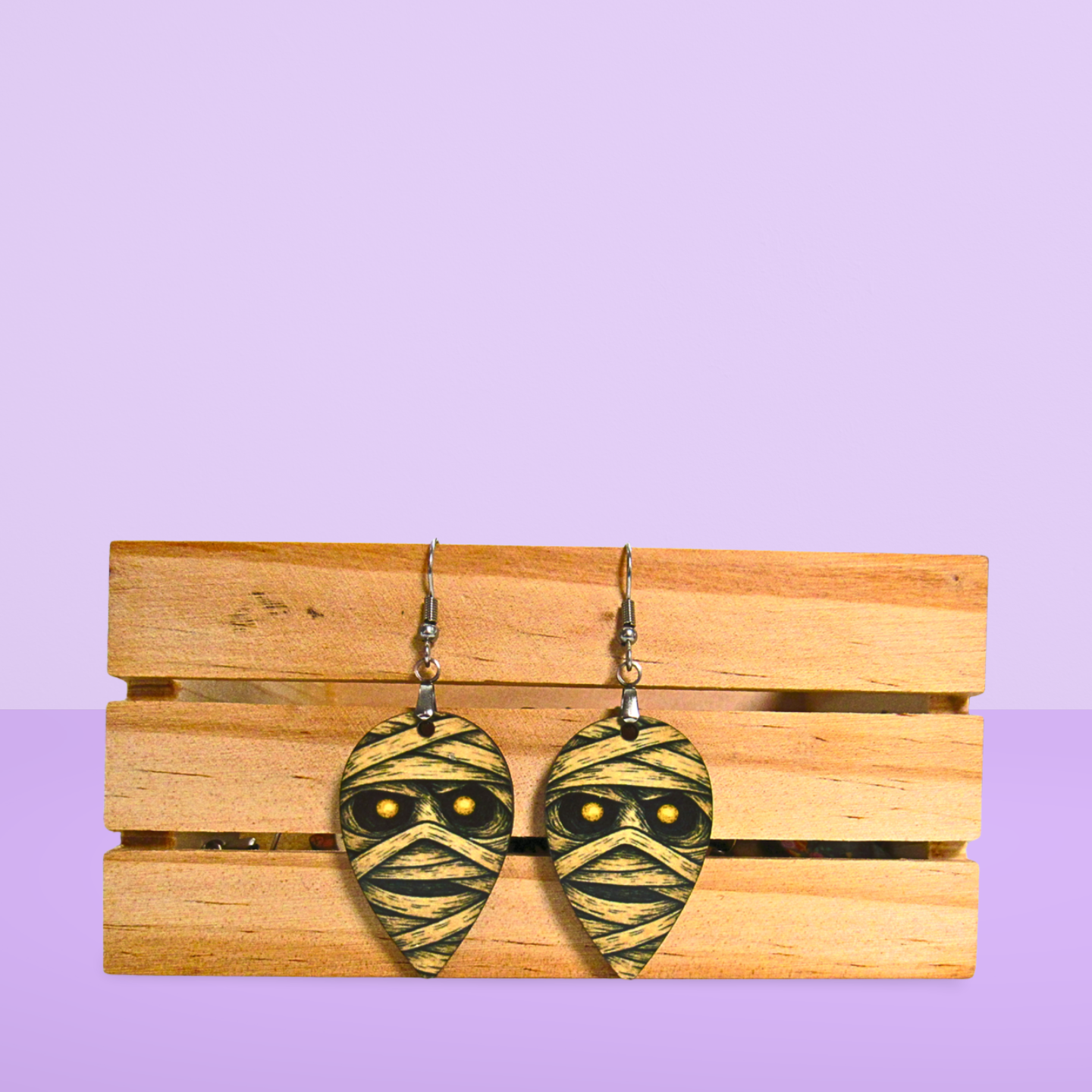 Reverse Teardrop Shaped Sublimated Earrings