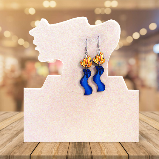 Wavy Candle Shaped Sublimated Earrings