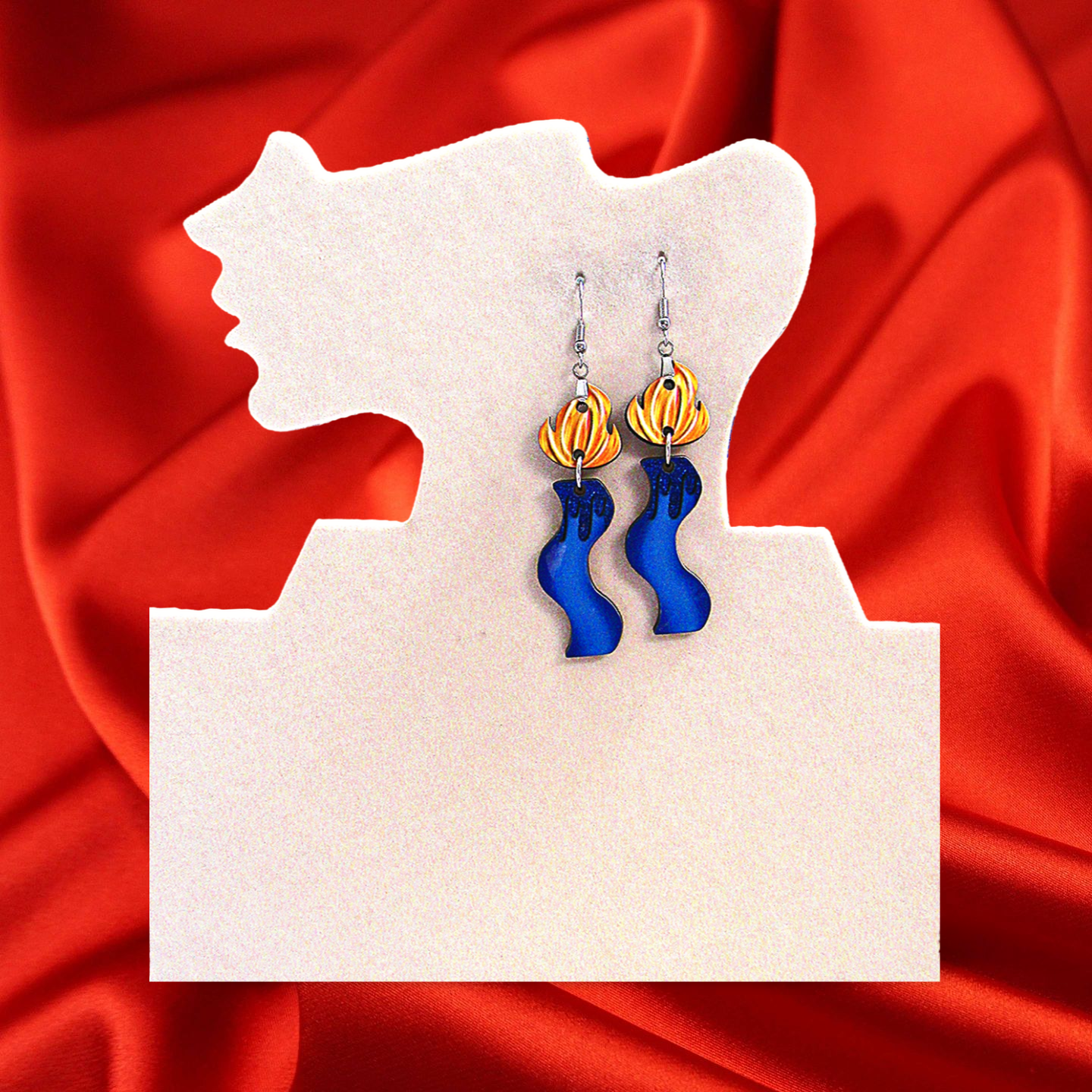 Wavy Candle Shaped Sublimated Earrings