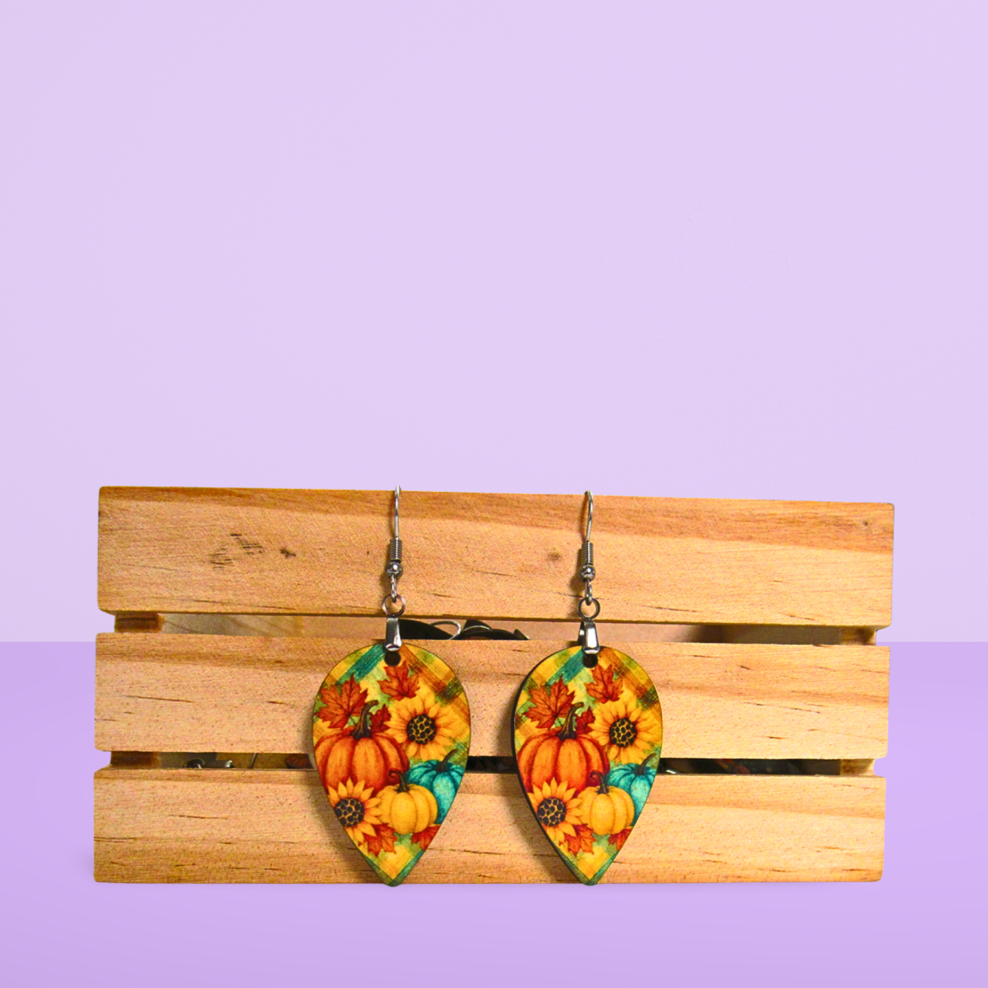 Reverse Teardrop Shaped Sublimated Earrings