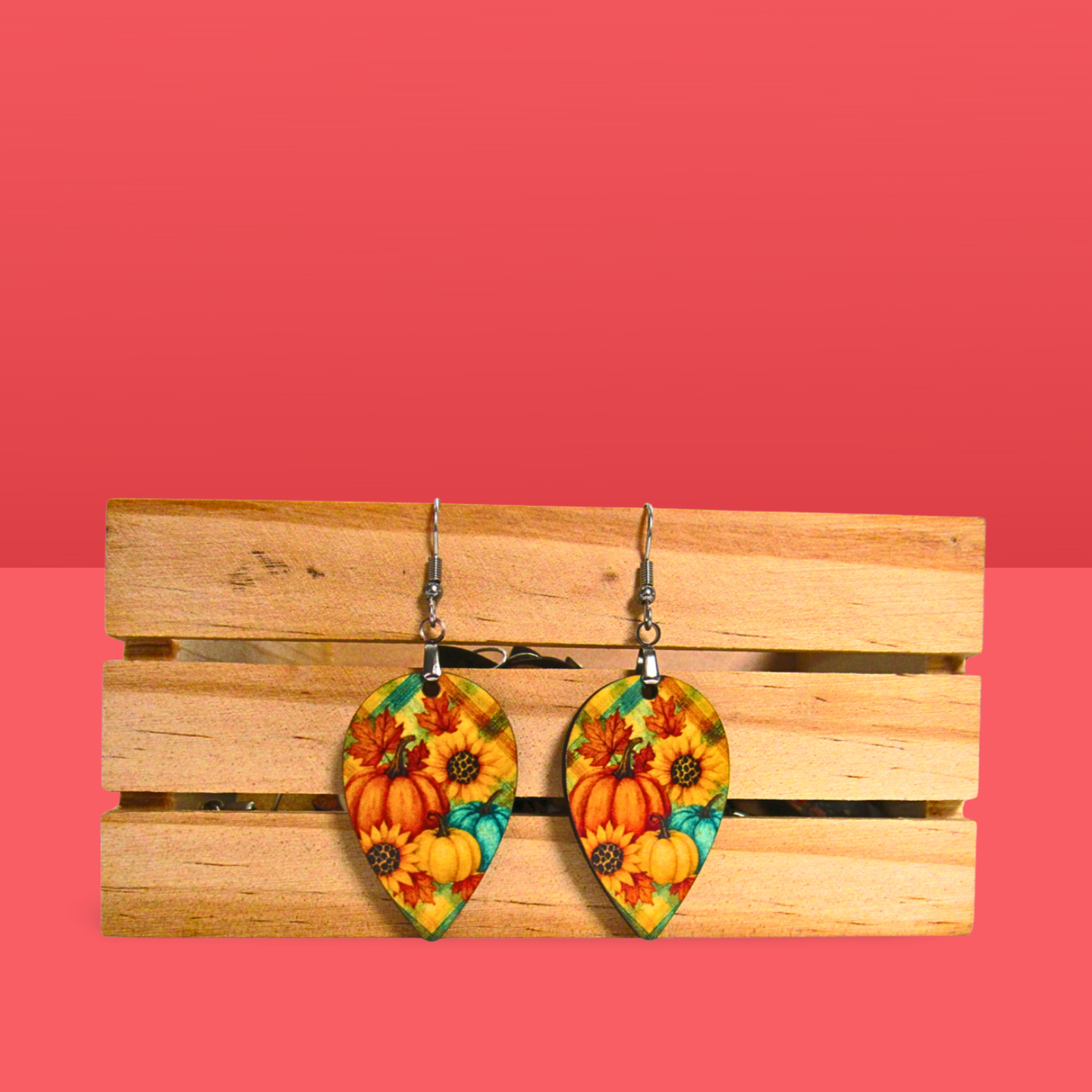 Reverse Teardrop Shaped Sublimated Earrings