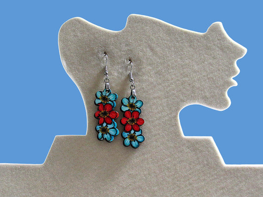 Triple Flower Shaped Sublimated Earring