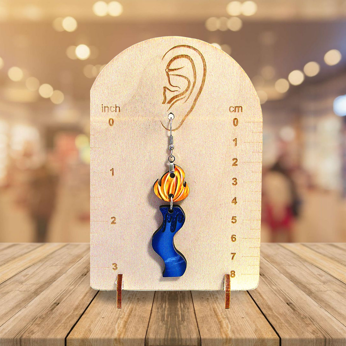 Wavy Candle Shaped Sublimated Earrings