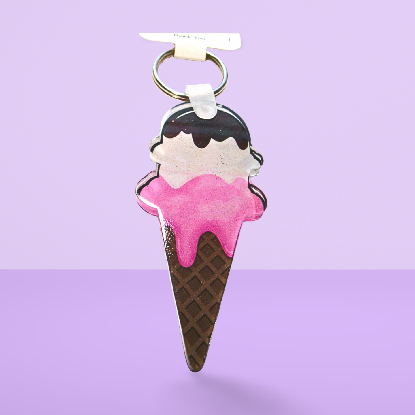 Acrylic Ice Cream Cone Shaped Sublimated Keychain