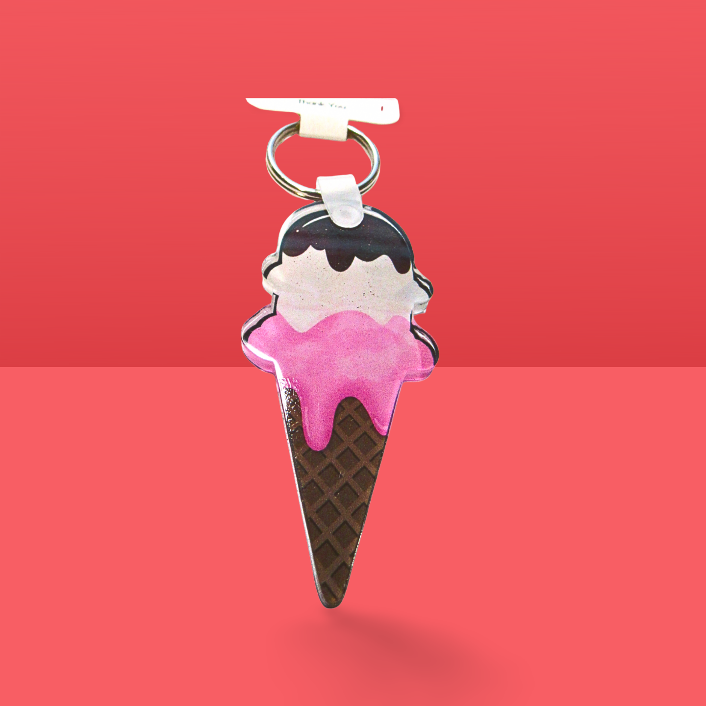 Acrylic Ice Cream Cone Shaped Sublimated Keychain