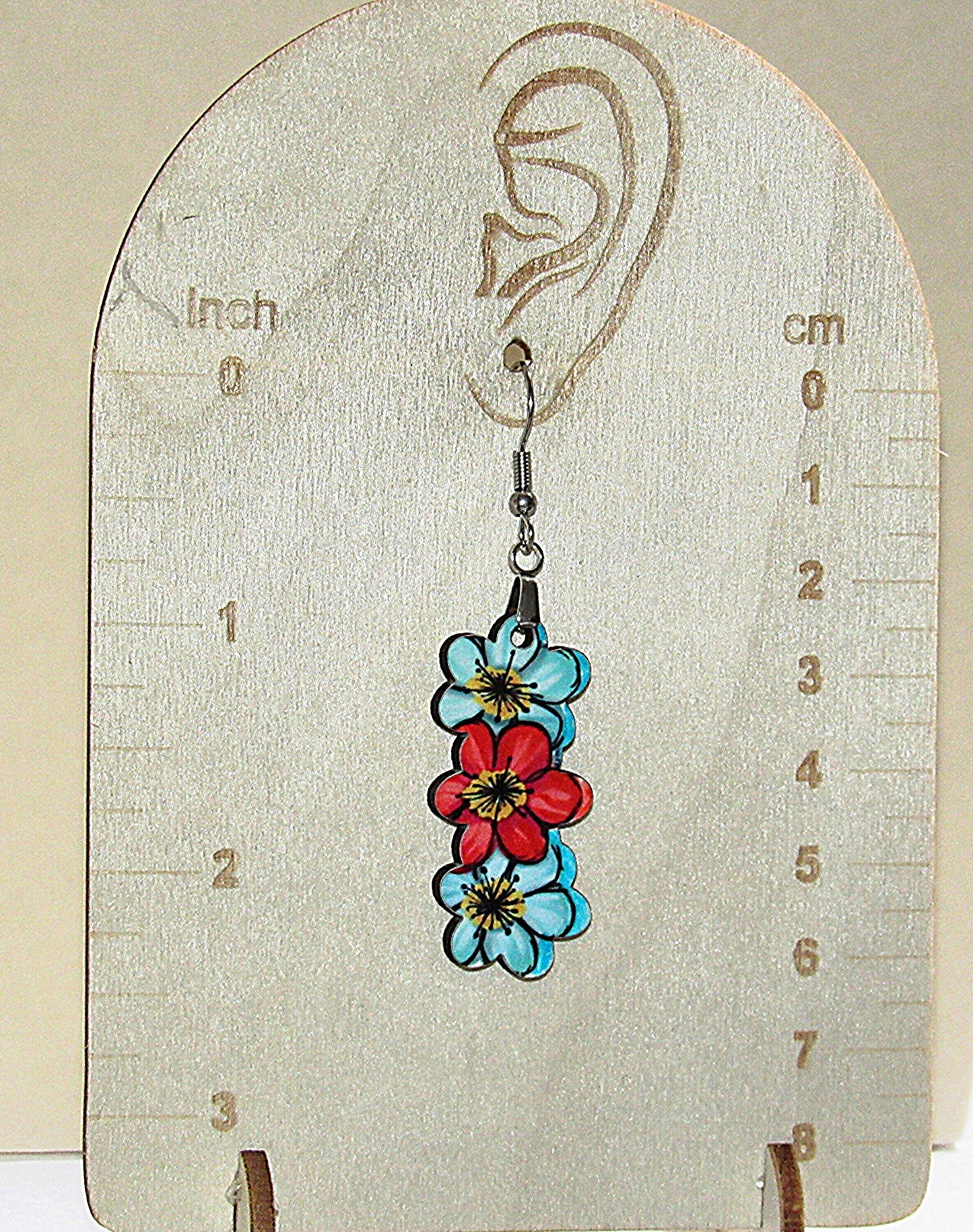 Triple Flower Shaped Sublimated Earring