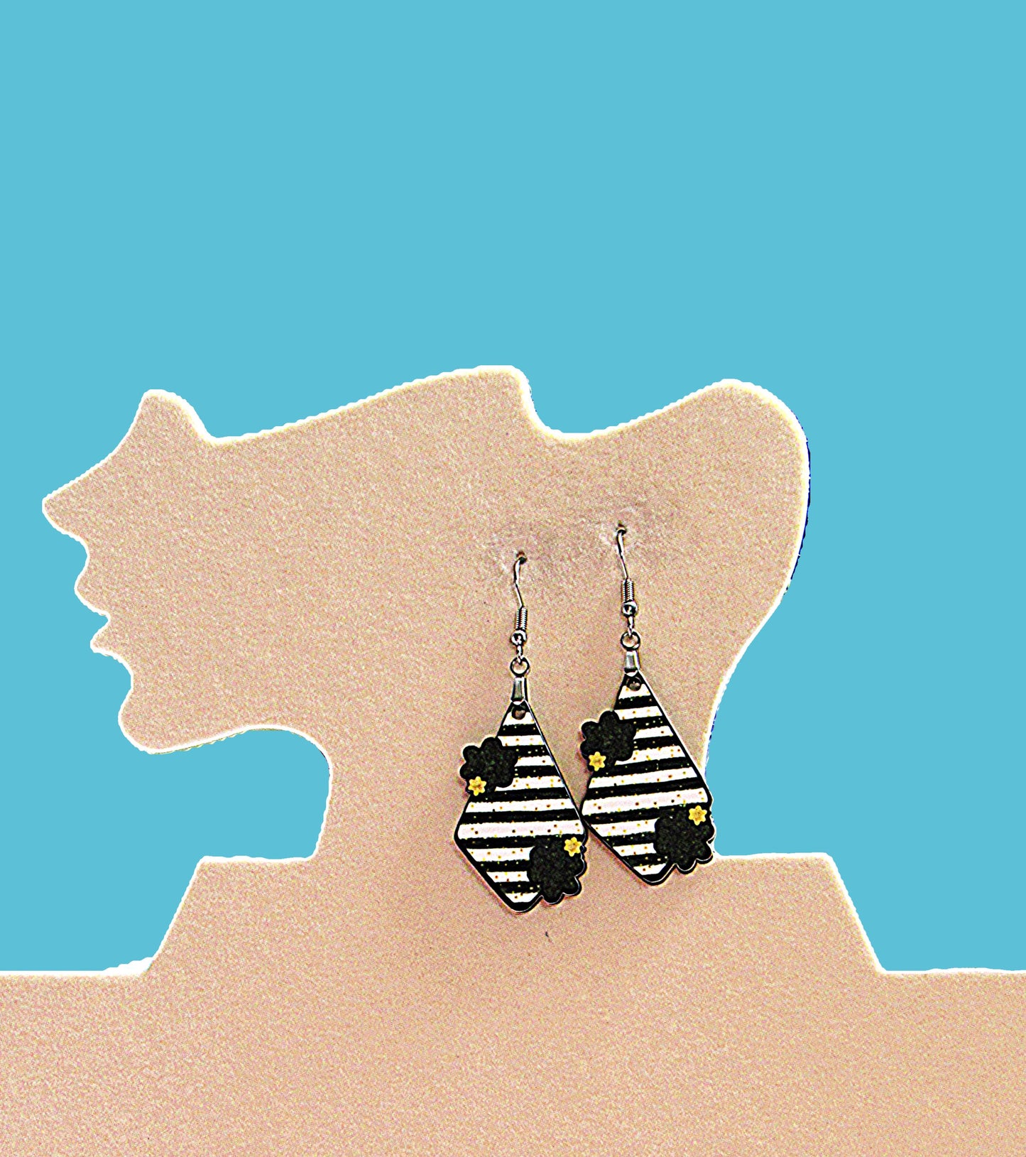 Fancy Flower Shaped Sublimated Earrings