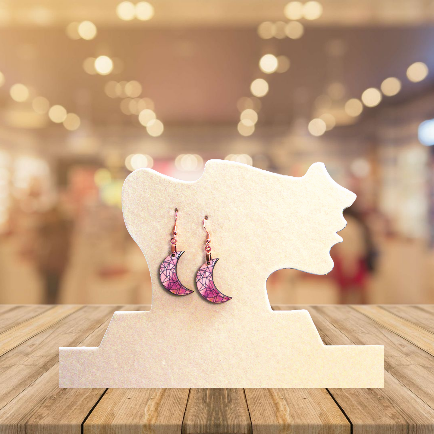 Moon Shaped Sublimated Earrings 1 inch