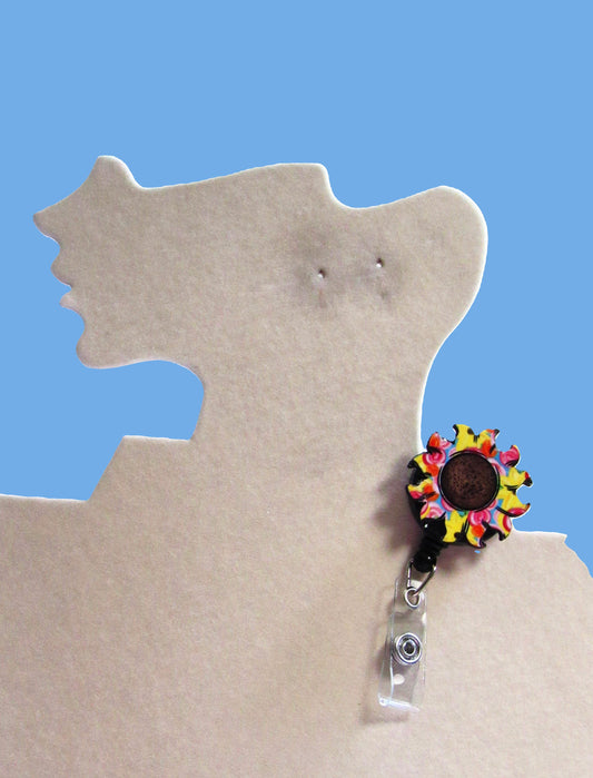 Sun Shaped Sublimated Badge Reel Holder