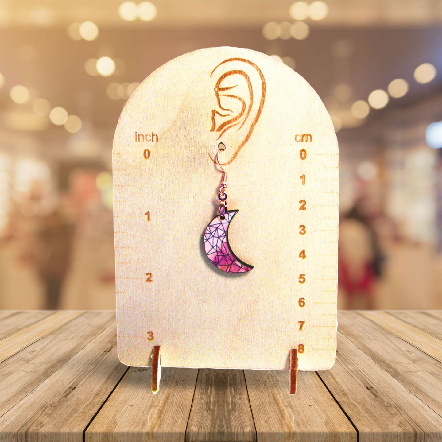 Moon Shaped Sublimated Earrings 1 inch