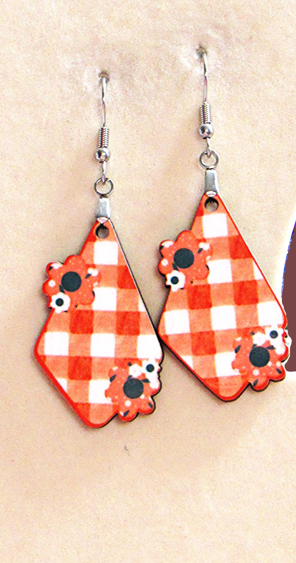 Fancy Flower Shaped Sublimated Earrings