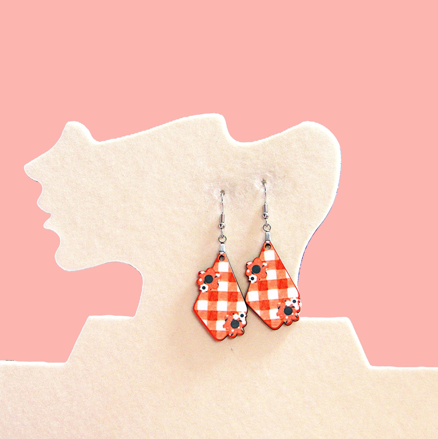 Fancy Flower Shaped Sublimated Earrings