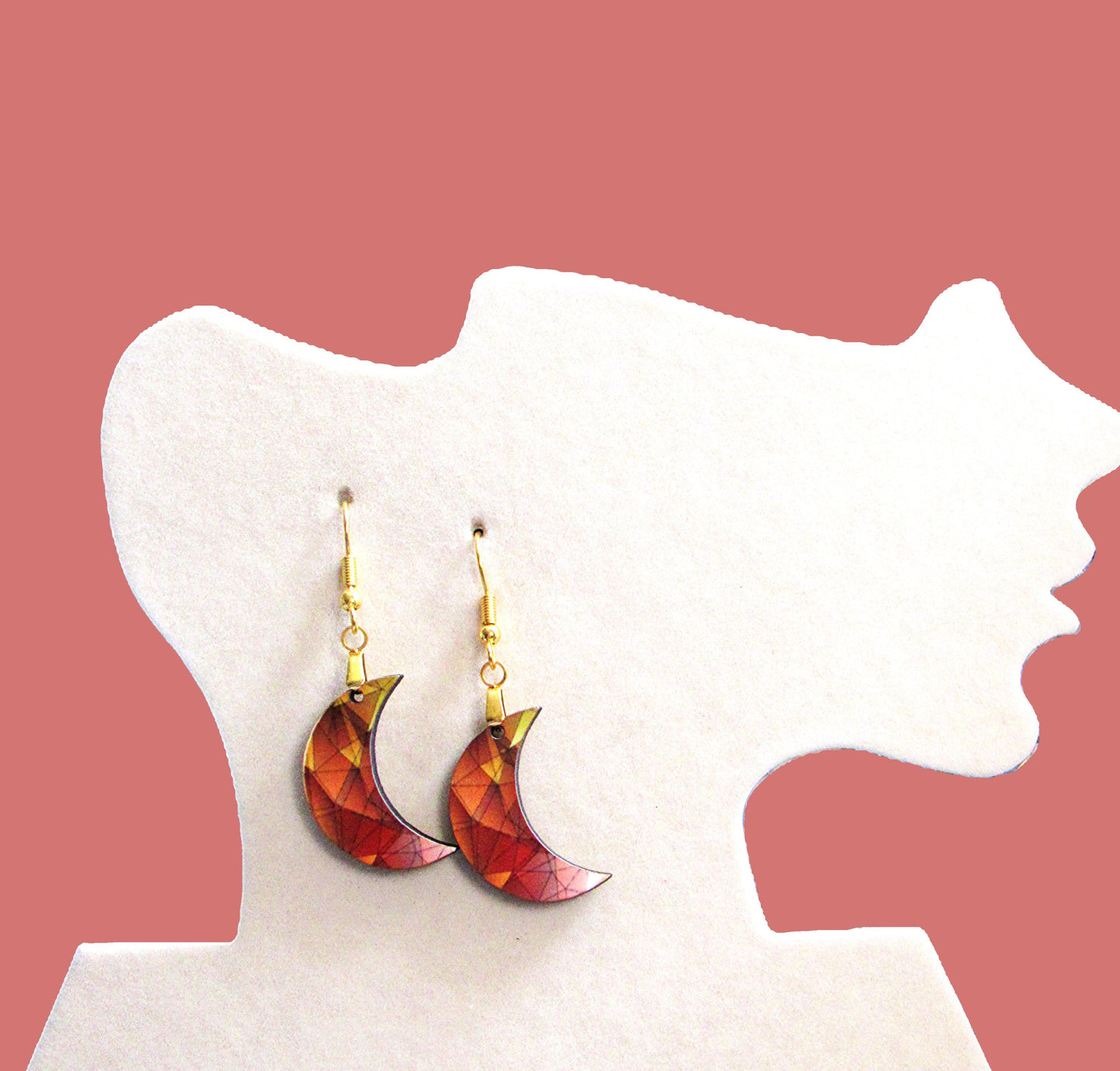 Moon Shaped Sublimated Earrings 1 inch