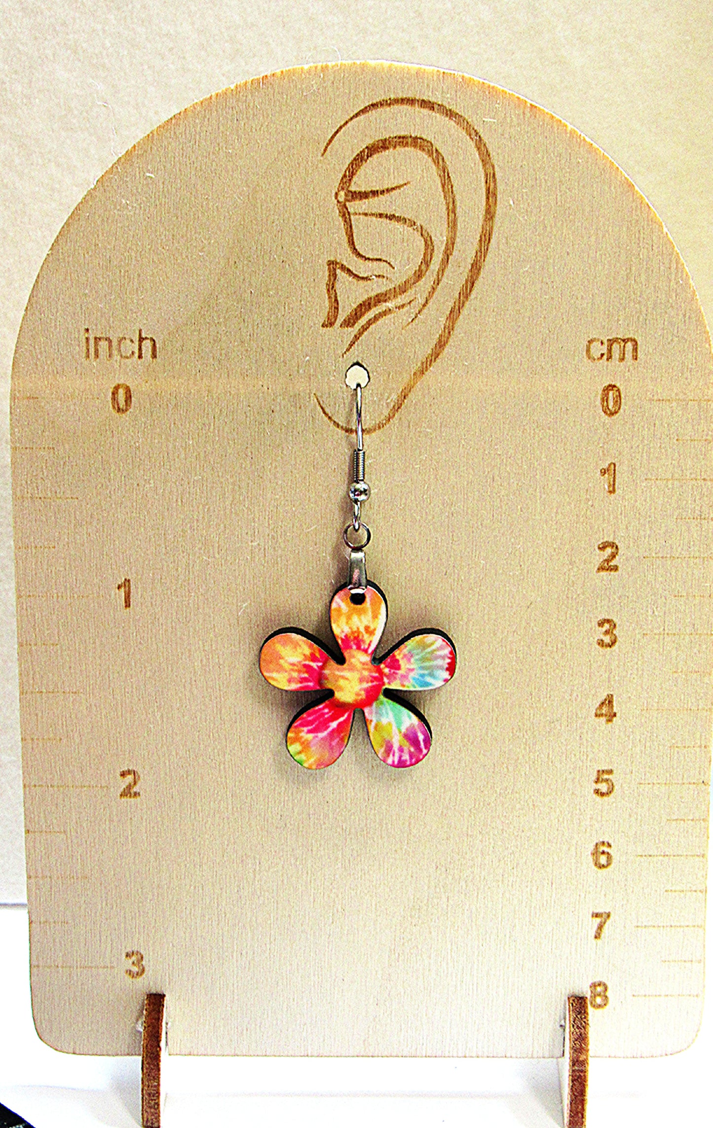 1 inch Hippie Flower Shaped Sublimated Earrings MDF