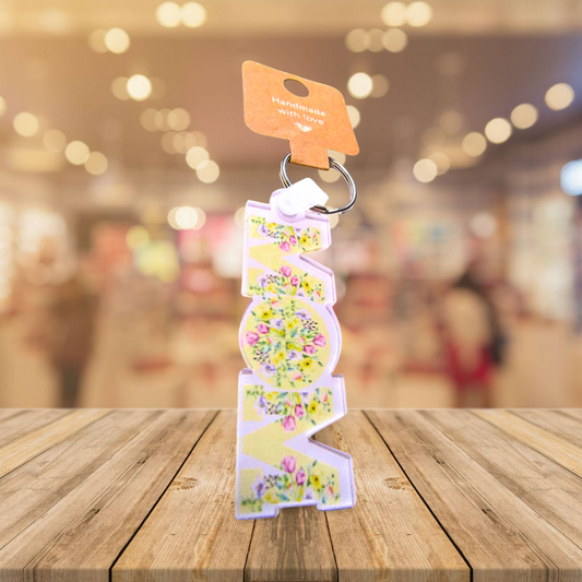 Horizontal Shaped MOM themed Sublimated Keychain Acrylic