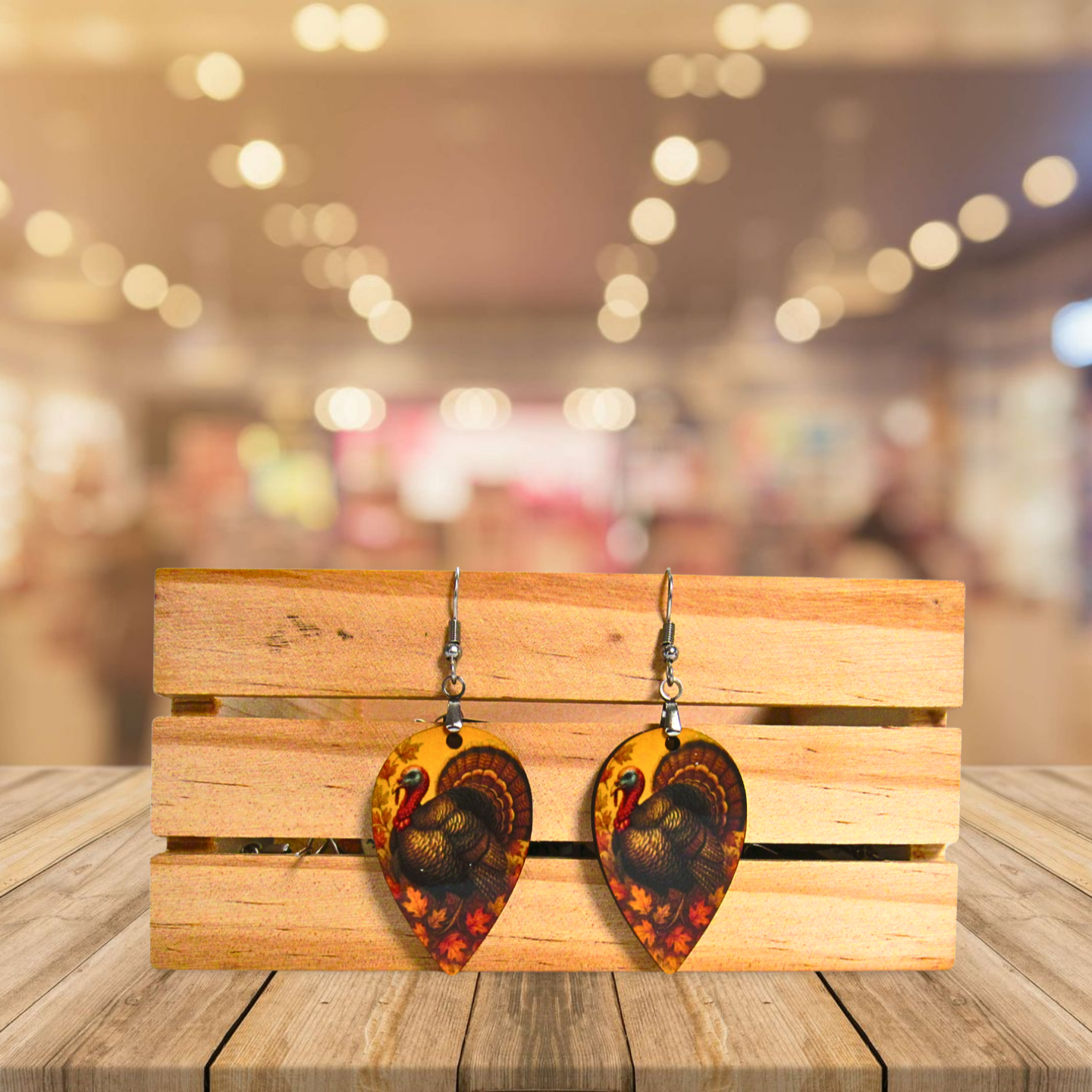 Reverse Teardrop Shaped Sublimated Earrings