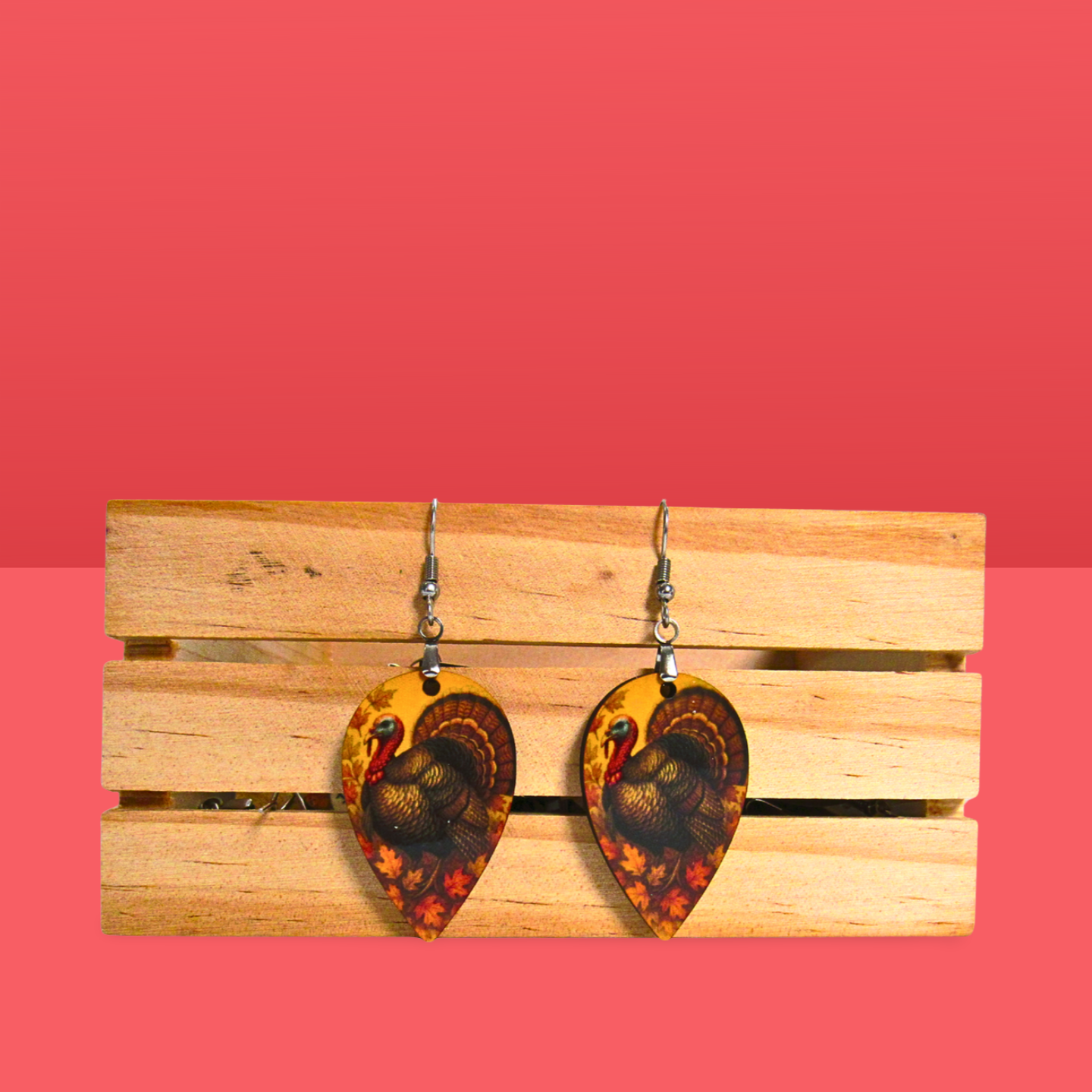 Reverse Teardrop Shaped Sublimated Earrings