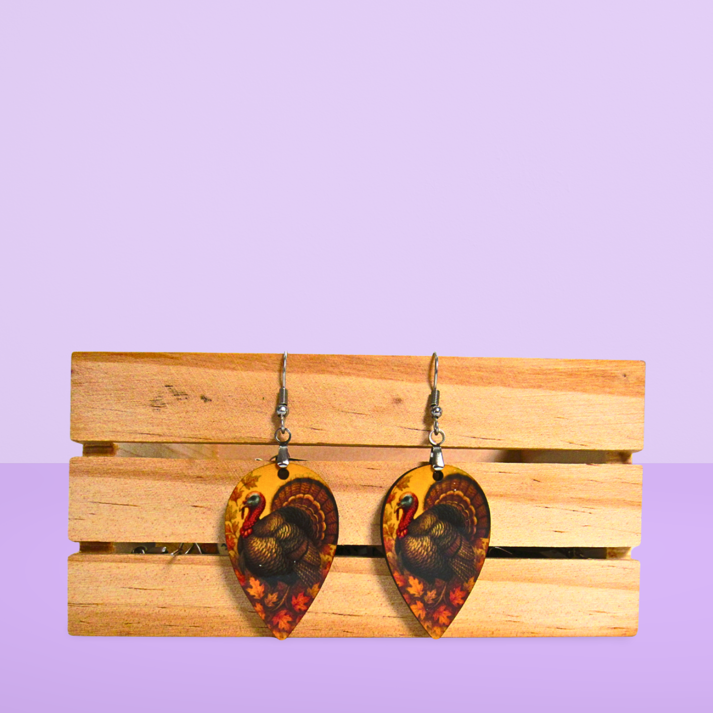 Reverse Teardrop Shaped Sublimated Earrings