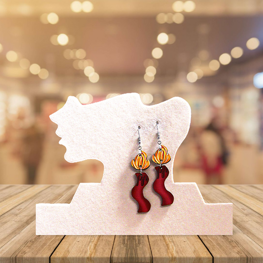 Wavy Candle Shaped Sublimated Earrings
