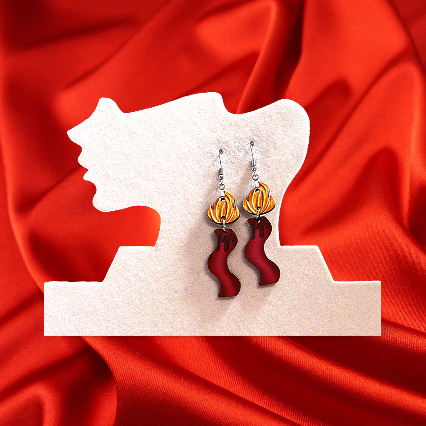 Wavy Candle Shaped Sublimated Earrings